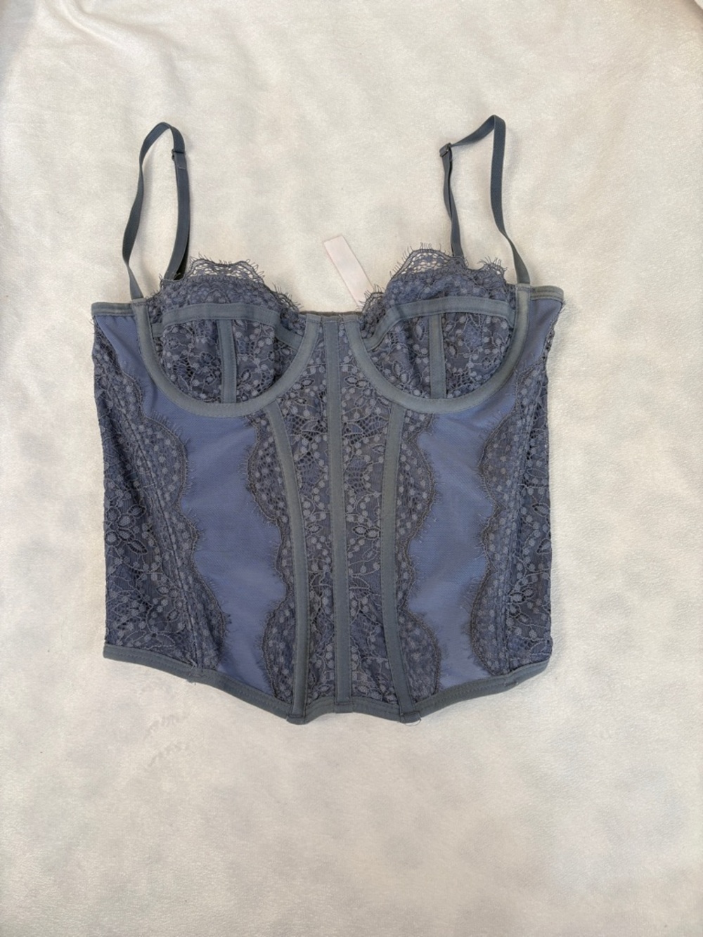 Out From Under Urban Outfitters Blue Lace Corset Top